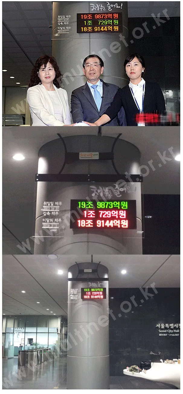 서울시청 채무현황전광판(96mm 3단8열)