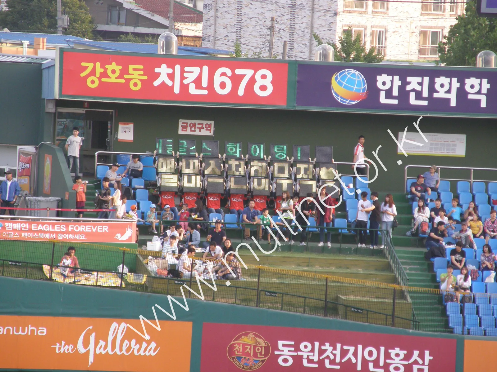 대전야구장 응원전광판(480mm 1단1열 24장설치) 설치 모습