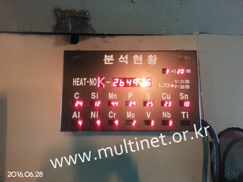인천현대제철(조업현황전광판, 분석현황전광판(용광로))