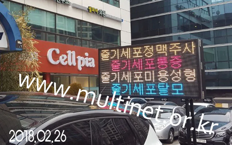 강남구 셀피아의원(200mm 4단8열 양면 풀칼라전광판) 설치 모습