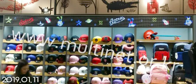 동대문 두타빌딩(MLB야구모자 매장) (96mm 2단 44열 실내용 풀칼라전광판)